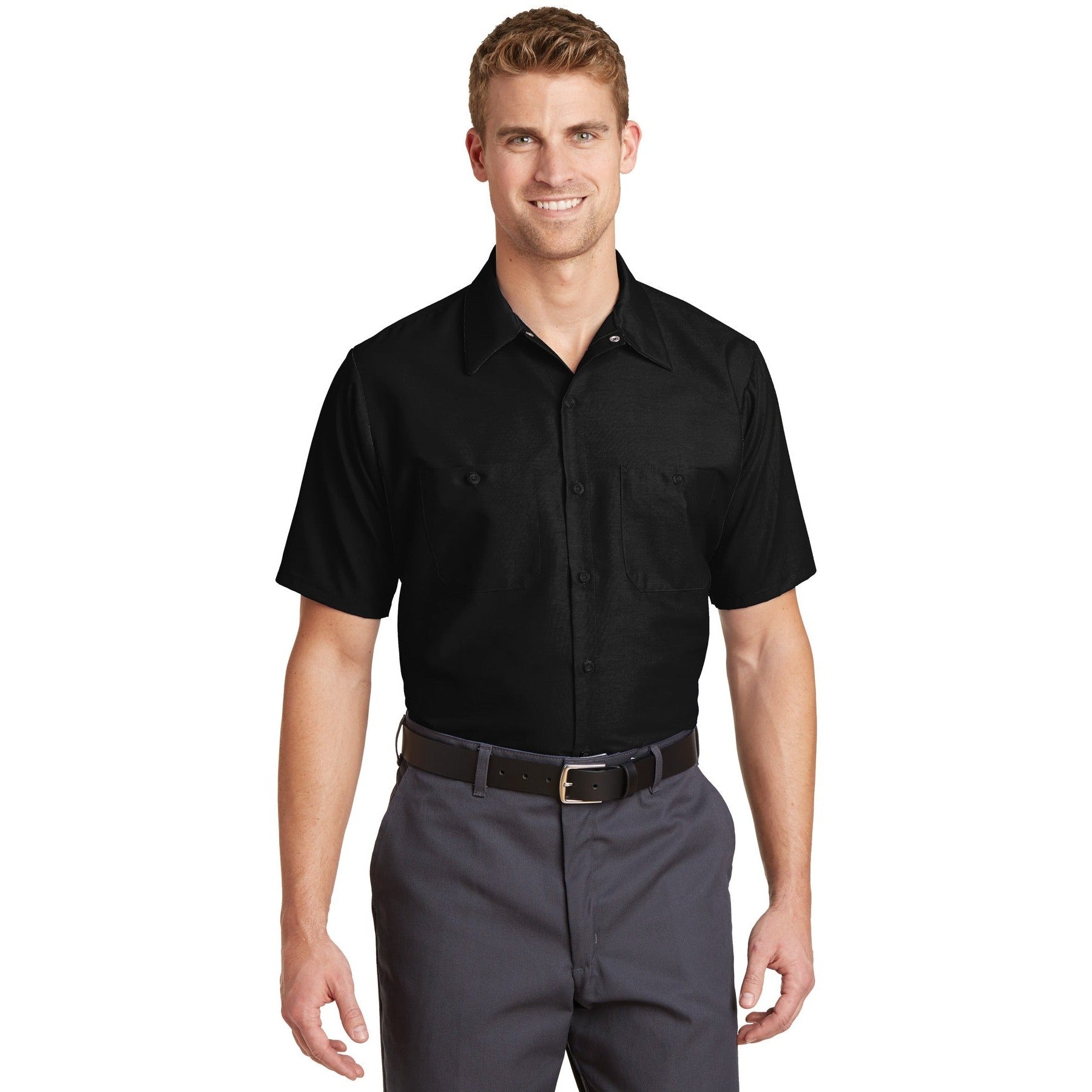Red Kap-Red Kap® Long Size, Short Sleeve Industrial Work Shirt. SP24LONG-MedTech-1